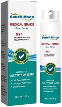 South Moon Medical Grade Scar Spray – dermatologist-recommended scar removal spray for all types of scars, promoting cell regeneration, collagen activation, and skin renewal.